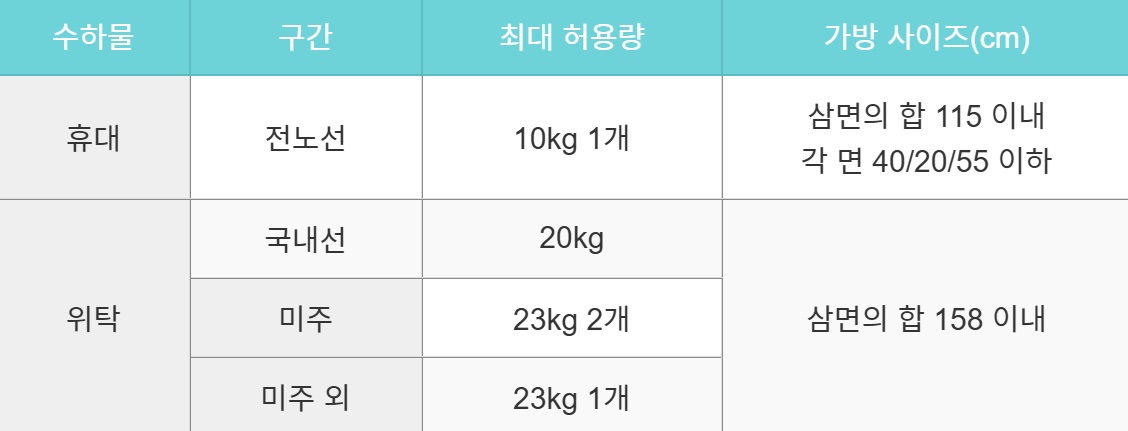 기내용 캐리어 사이즈