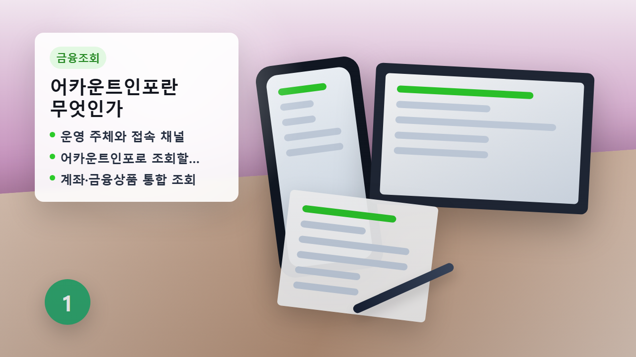 어카운트인포 계좌 통합 조회 화면 안내 이미지