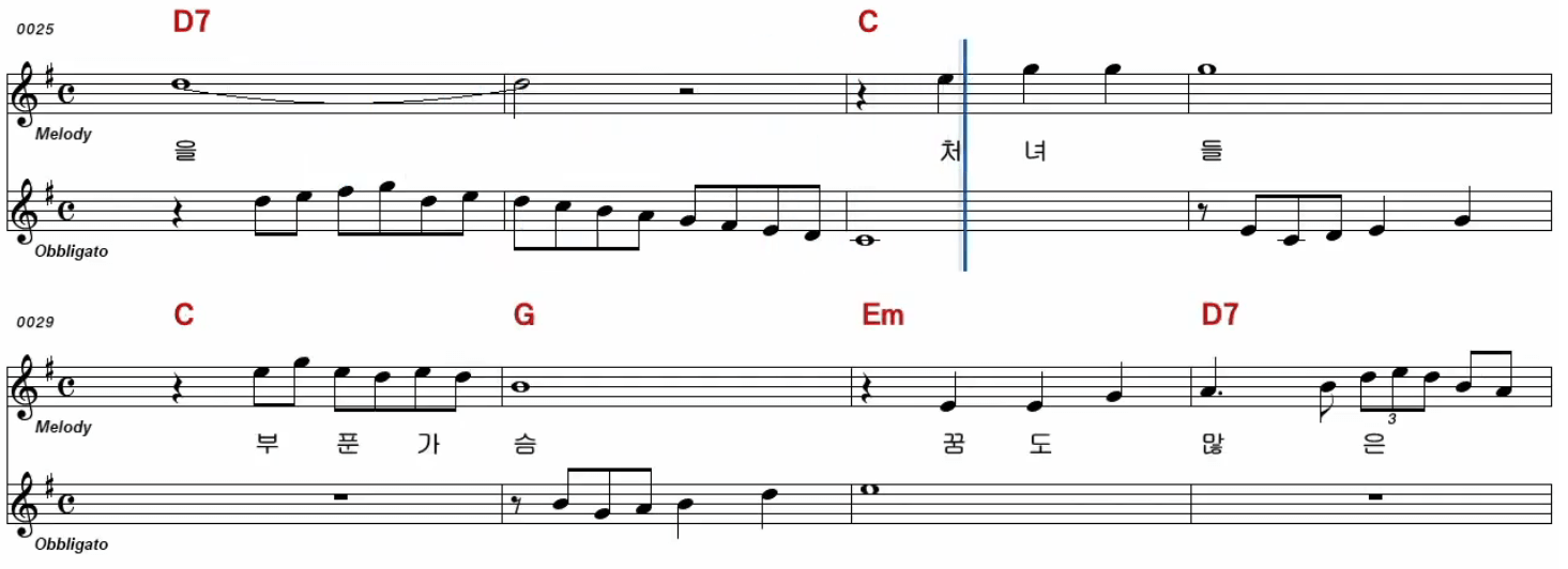 풍금(조미미) 서산 갯마을 악보