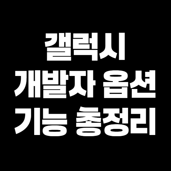 갤럭시 개발자 옵션으로 가능한 기능 총정리 &ndash; 숨겨진 꿀기능 제대로 활용하기