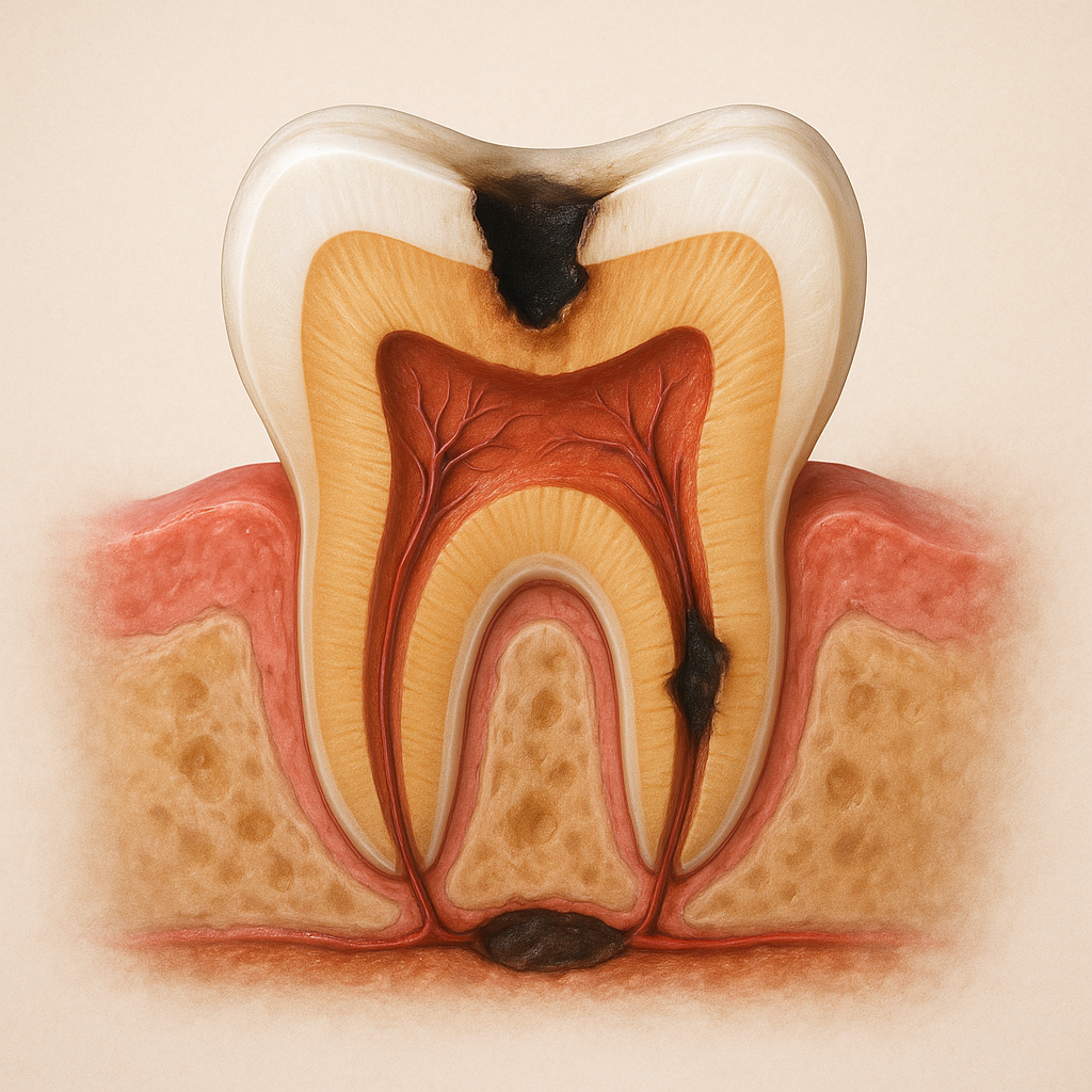 충치가-보이는-치아
