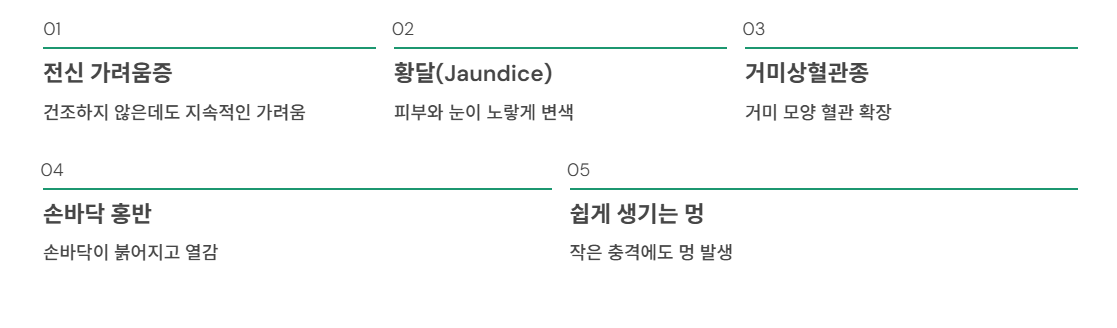간질환과 피부병 증상의 관계