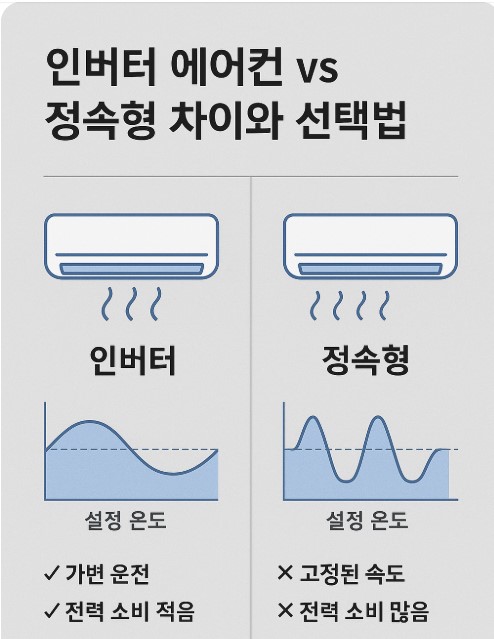 인버터와 정속형의 차이 이미지
