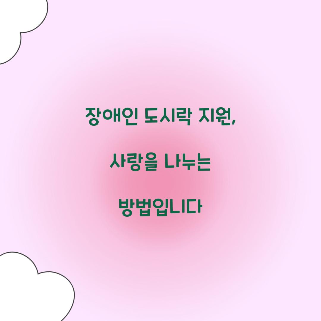 장애인 도시락 지원