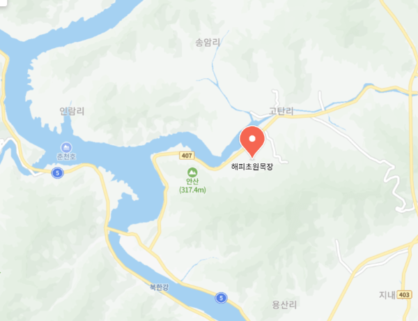 나혼자 산다 대니구 키 춘천 양떼목장 - 해피초원목장 지도