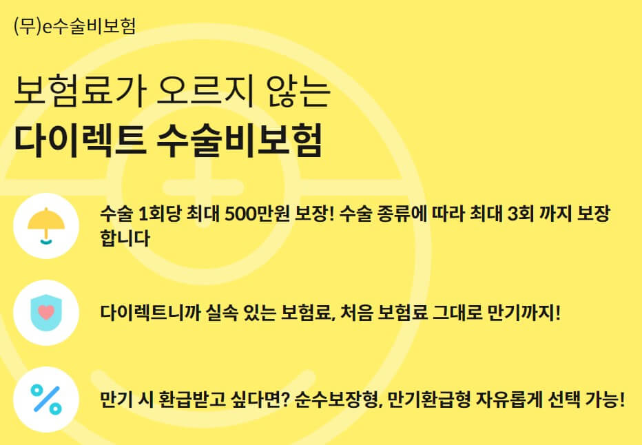 (무)e수술비보험 특징