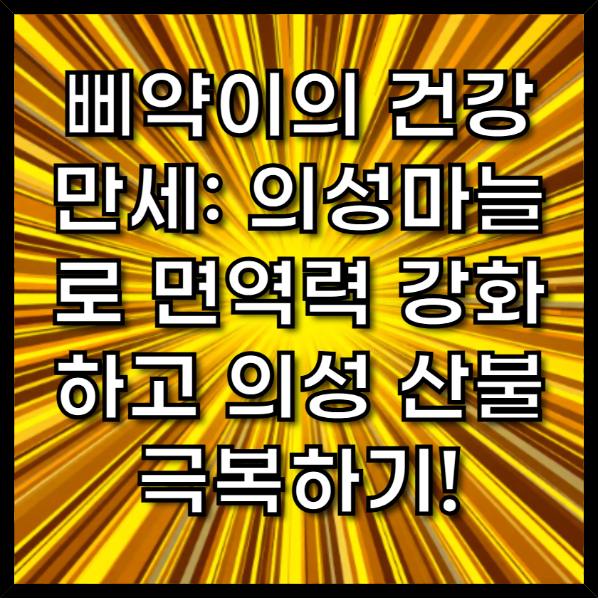 의성마늘로 면역력 강화하고 의성 산불 극복하기