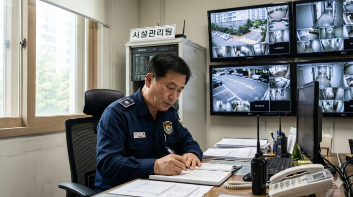 노인 일자리 아파트 경비원 및 미화원 사진