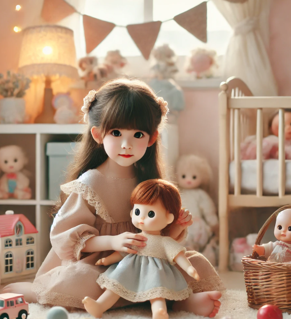 인형 갖고 노는 아이