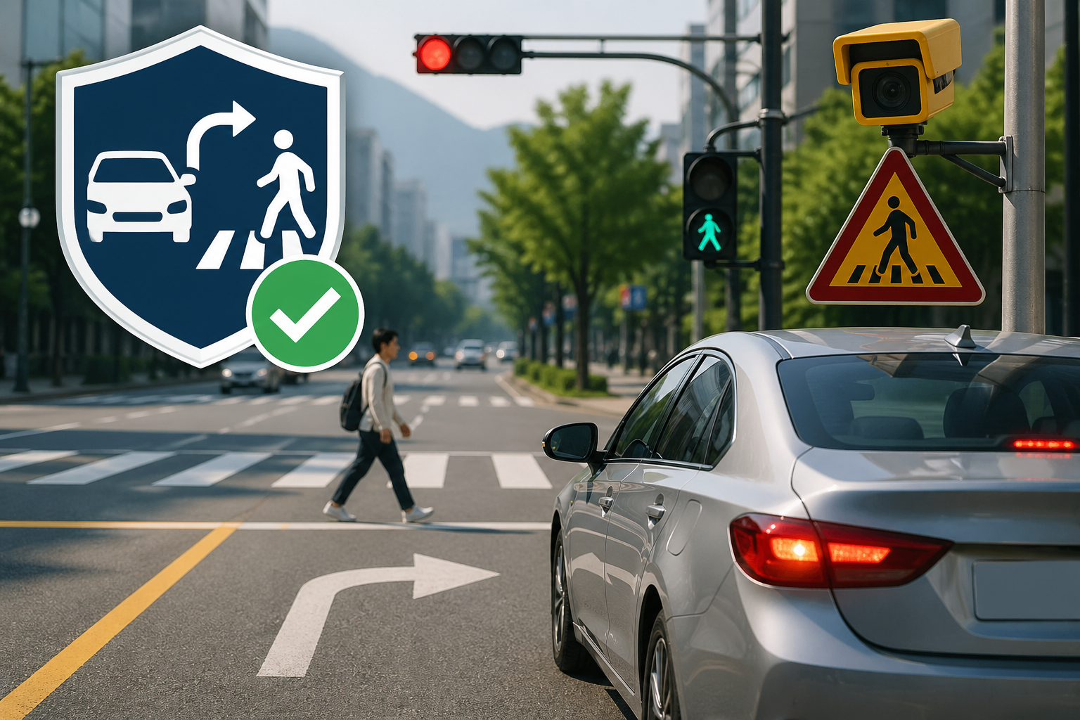 우회전 단속 완벽 정리｜보행자 신호&middot;일시정지 기준 총정리 (벌금&middot;스쿨존까지 한눈에) 관련 사진