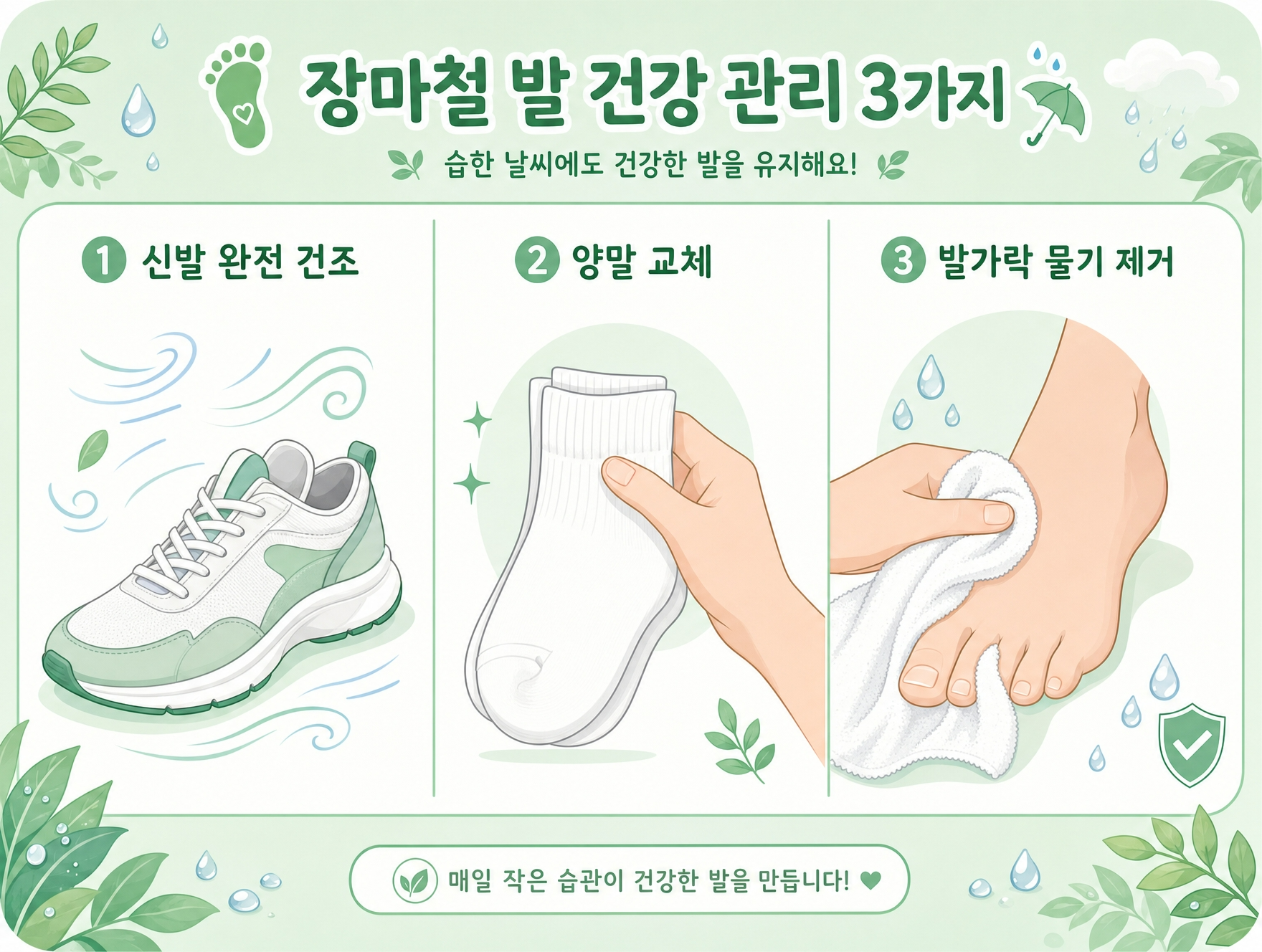 장마철 발 관리법 실천 팁