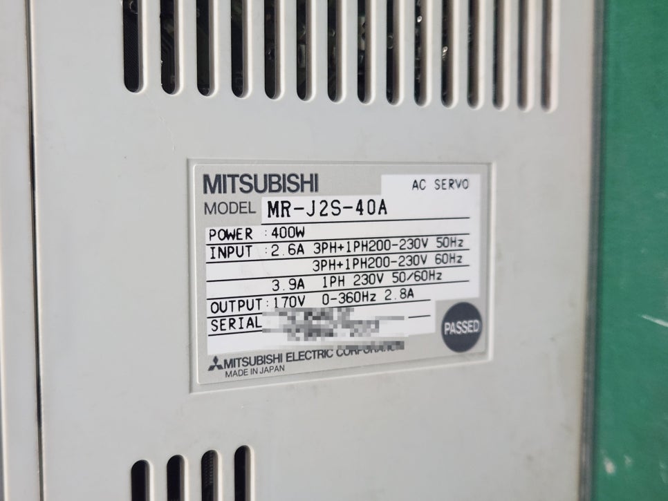 미쓰비시(MITSUBISHI) 서보드라이버 MR-J2S-40A AL.16 엔코더 이상 수리 완료