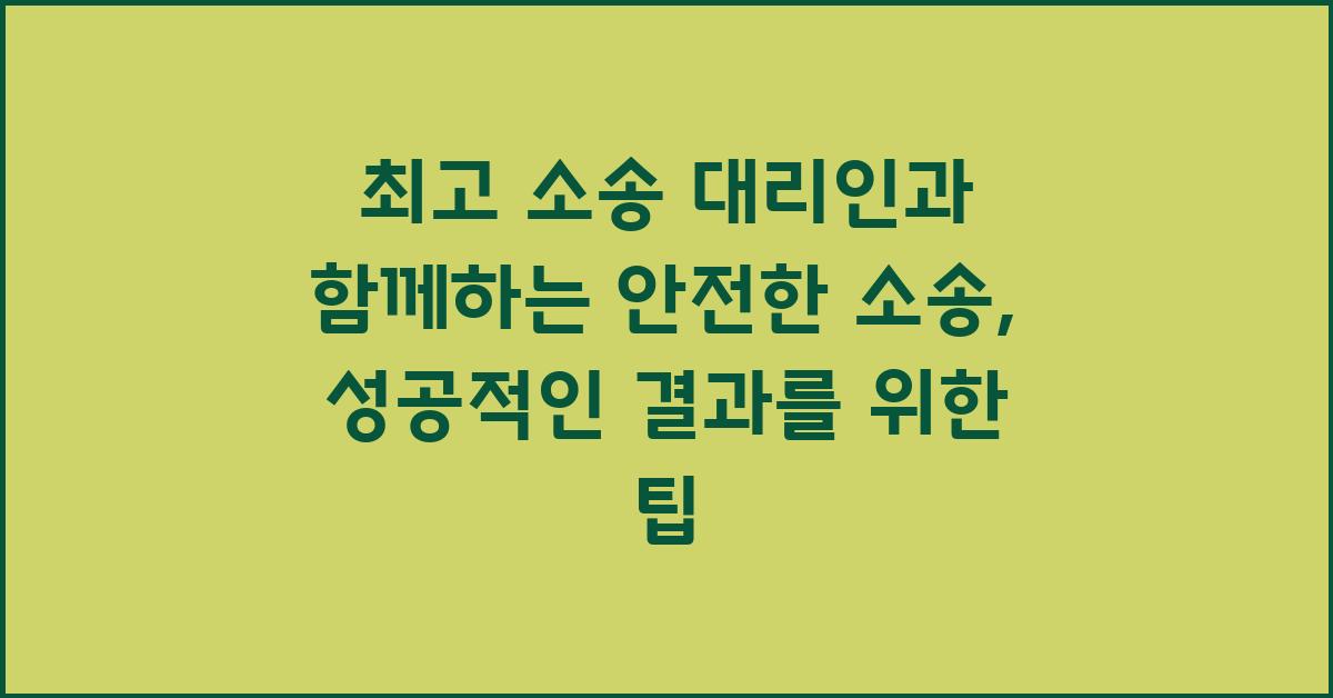 최고 소송 대리인과 함께하는 안전한 소송