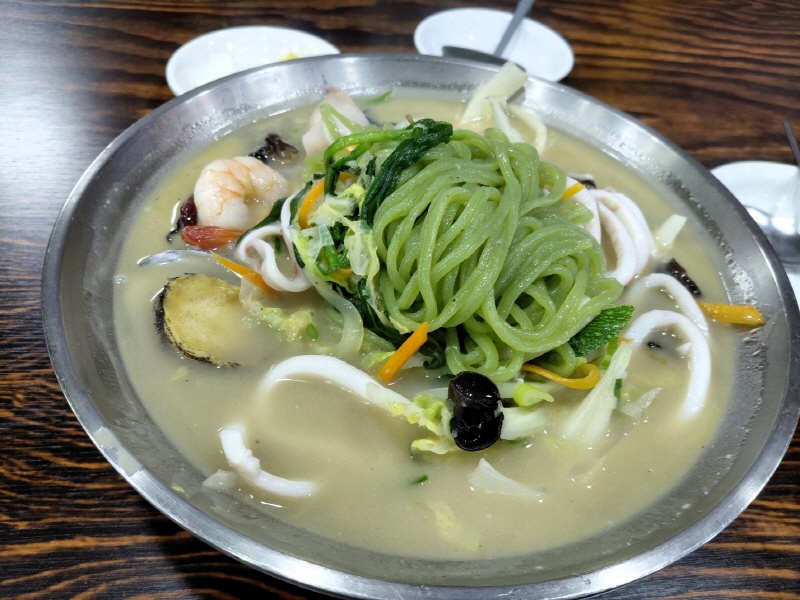 녹색면 백짬뽕