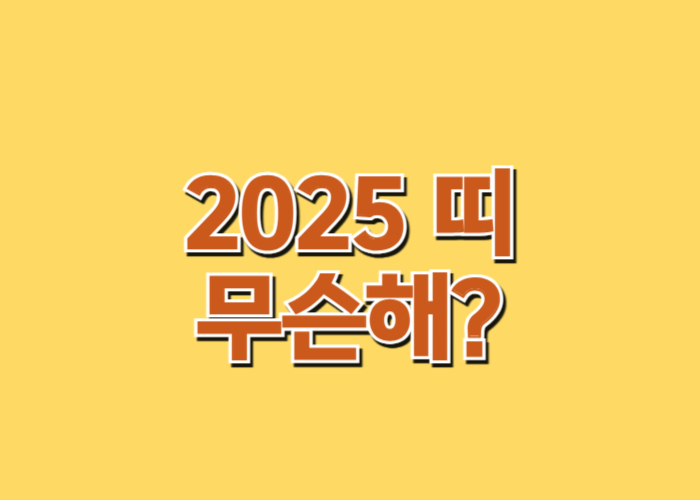 2025 띠 무슨해