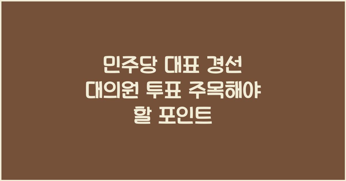 민주당 대표 경선 대의원 투표