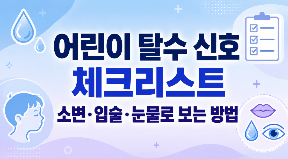 어린이 탈수 신호 체크리스트: 소변·입술·눈물로 보는 방법