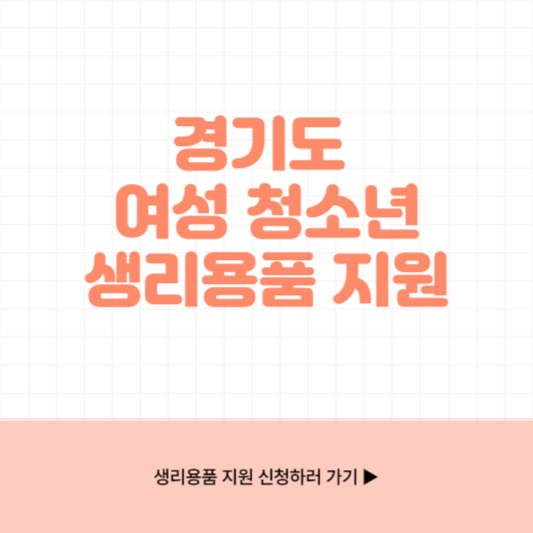 경기도 여성 청소년 생리용품 지원