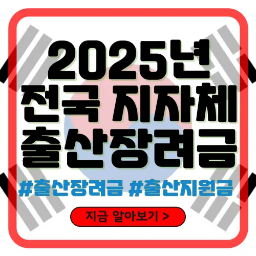 2025년 전국 출산장려금