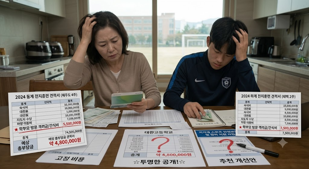 고등축구부 전지훈련비 (비용계산법, 학부모부담금, 절감팁)