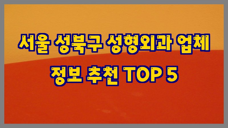 서울 성북구 성형외과