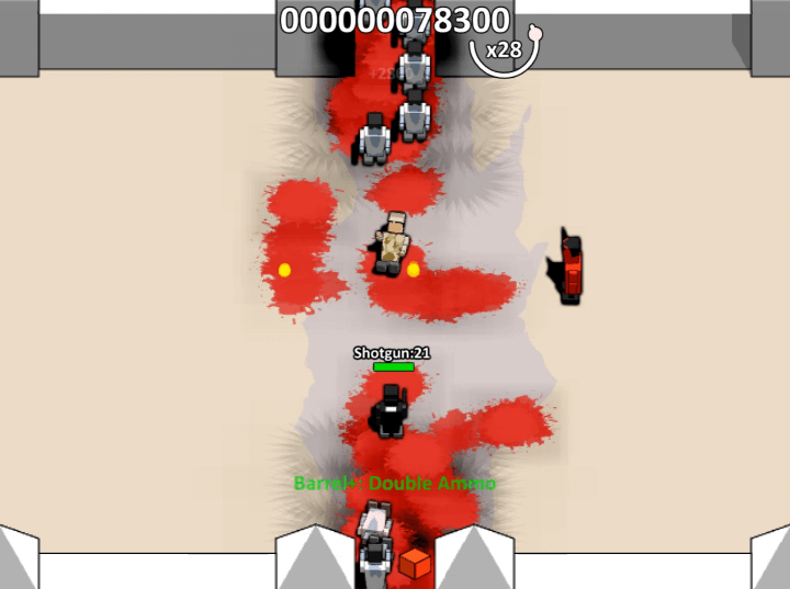 박스헤드-2인용-플래시게임-플레이-좀비에게-총을-맞고-쓰러지는-화면