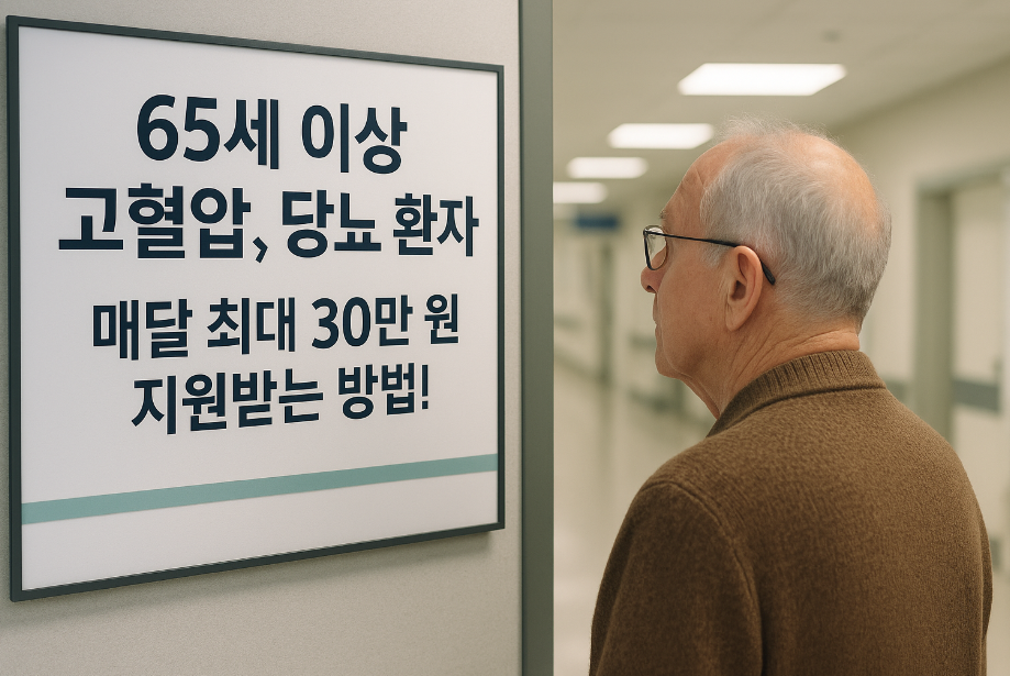 65세 이상 고혈압,당뇨 환자, 매달 최대 30만 원 지원받는 방법!