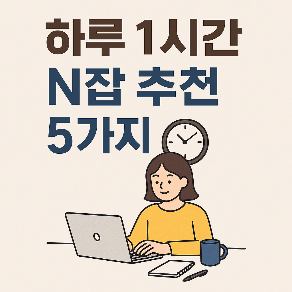 하루 1시간 N잡 추천 5가지