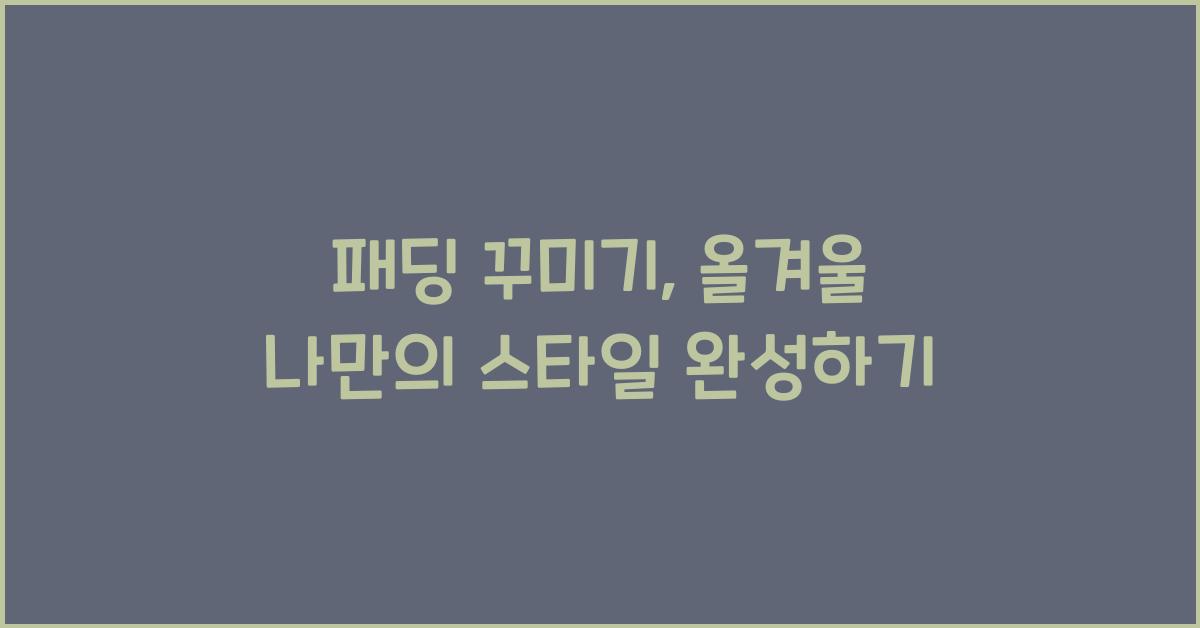 패딩 꾸미기