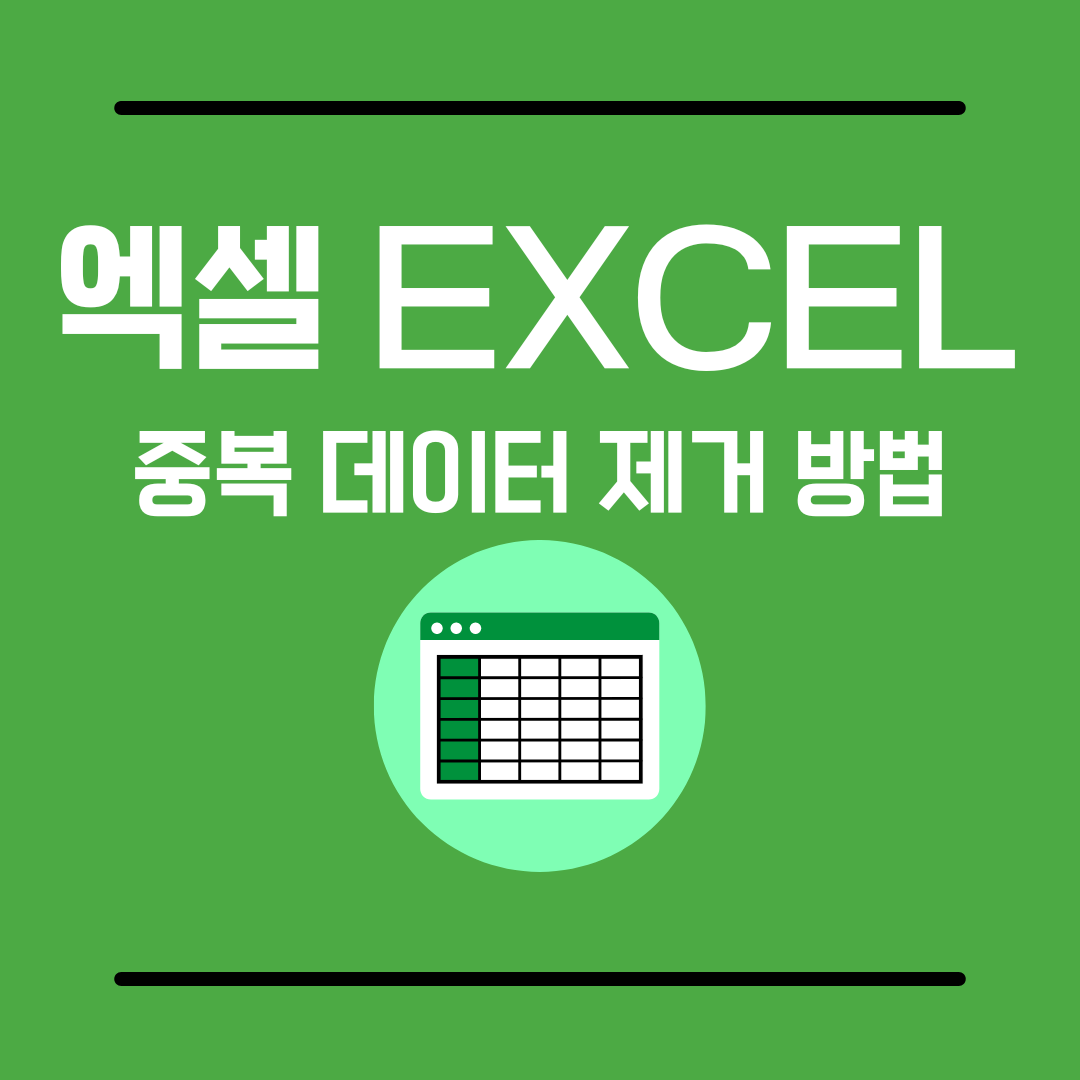 엑셀중복데이터제거
