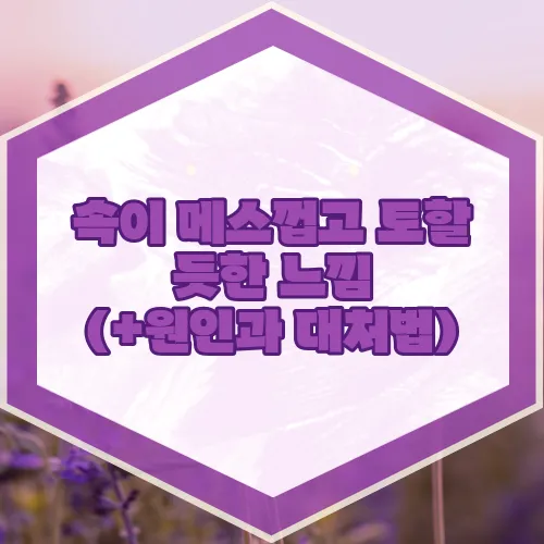 속이 메스껍고 토할 듯한 느낌 (+원인과 대처법)