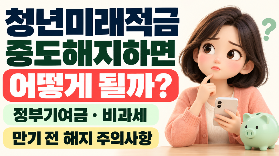 청년미래적금 중도해지 총정리｜정부기여금&middot;특별중도해지&middot;퇴사&middot;폐업&middot;재가입 2개월&middot;원금손실