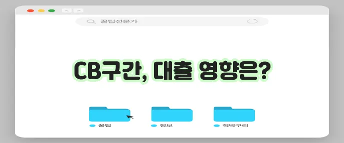 우리은행 비상금대출 CB구간 연관성 해설