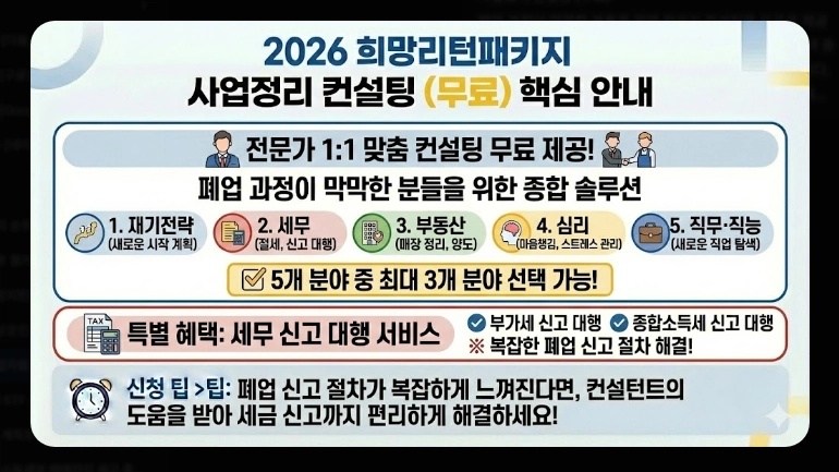 폐업지원금 신청 가이드 [2026 최신] 자격 조건 및 필요 서류 5가지 총정리