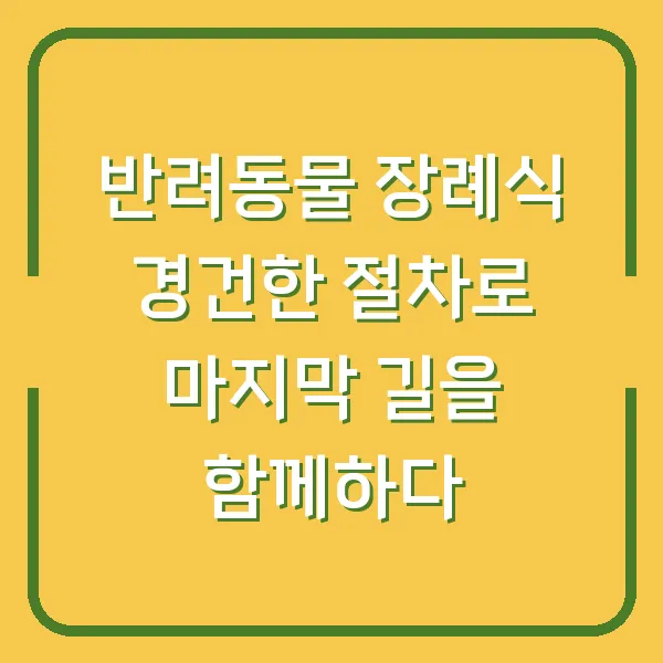 반려동물 장례식 경건한 절차로 마지막 길을 함께하다