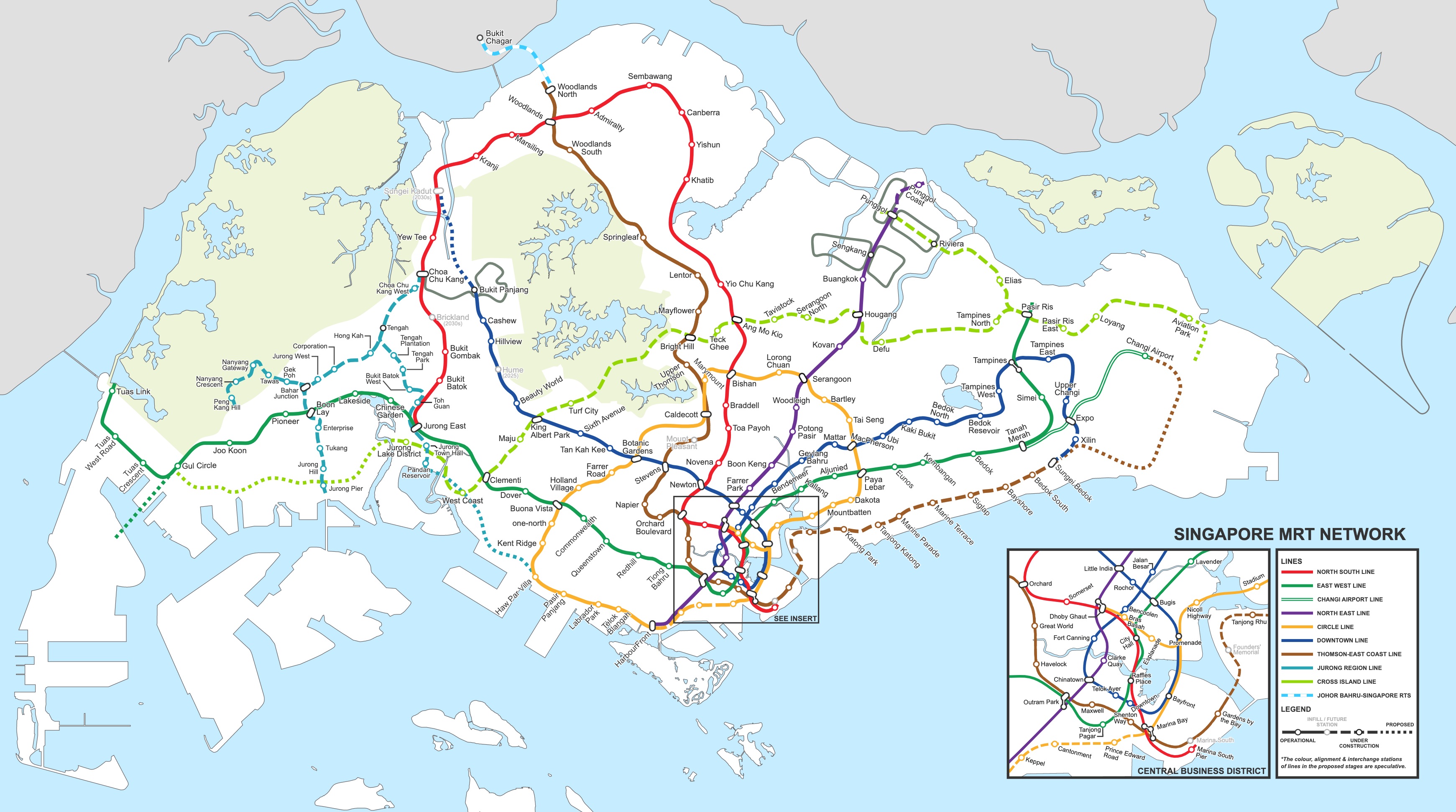 싱가포르 MRT 노선 지도