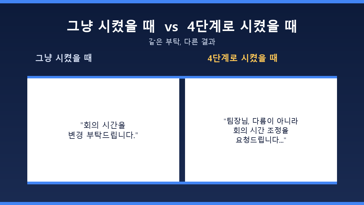 AI 프롬프트 작성법 같은 질문도 다르게 물으면 답이 달라지는 비교 화면