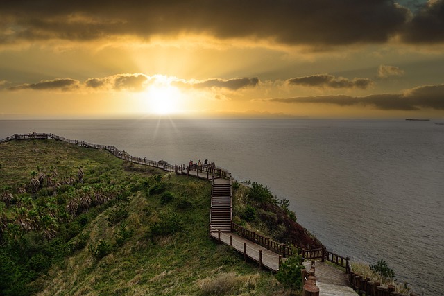 제주도 둘레길 석양 사진
