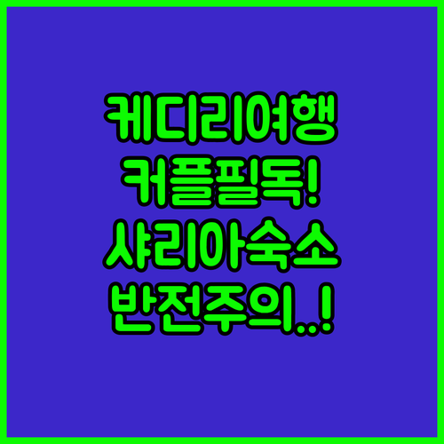 커플 여행객이 케디리 숙소 예약 전 ..