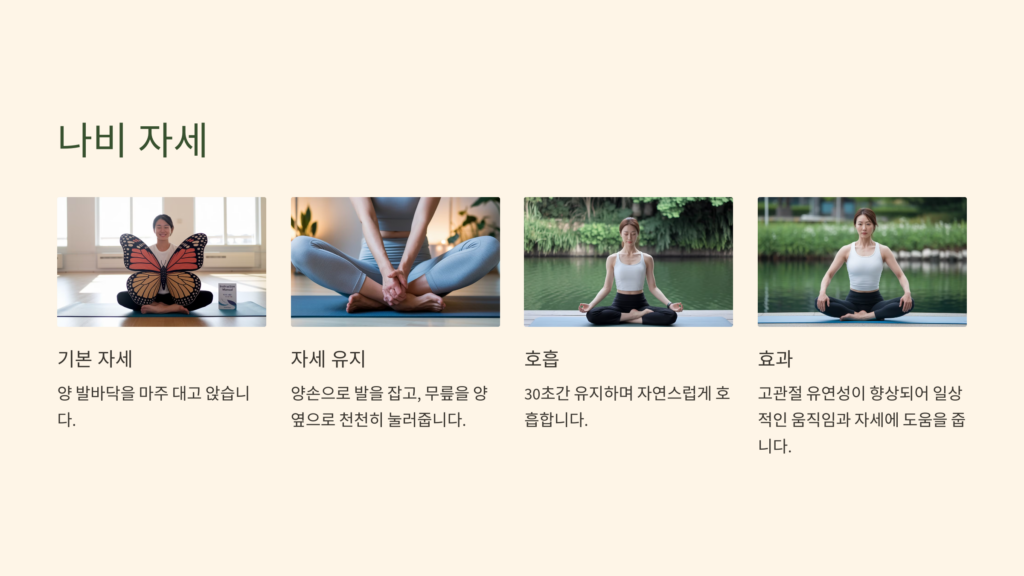 고관절 유연성 향상 '나비 자세'