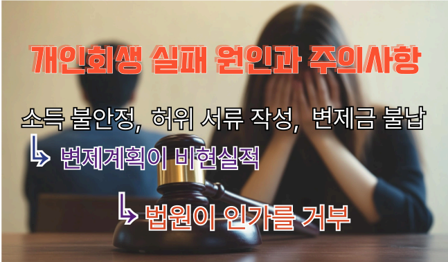 개인회생 실패원인 과 주의 사항