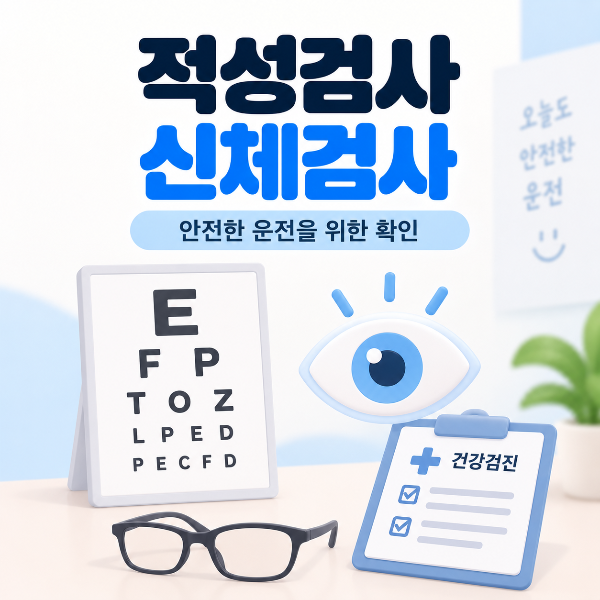 1종 운전면허 적성검사와 신체검사 안내 이미지
