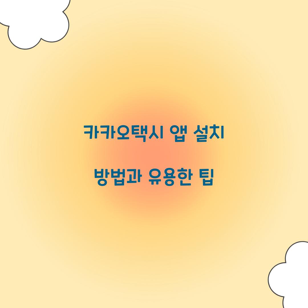 카카오택시 앱 설치