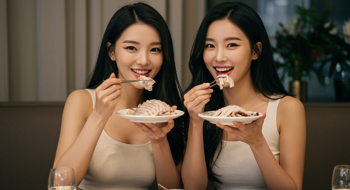 수육을 먹는 여자들