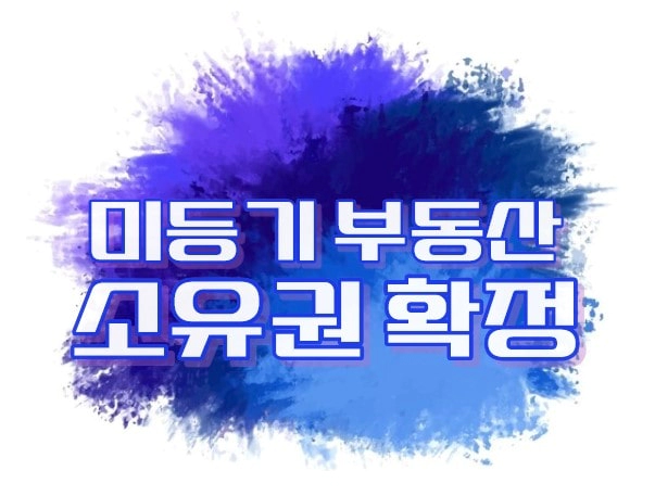 미등기 부동산 소유권 확정