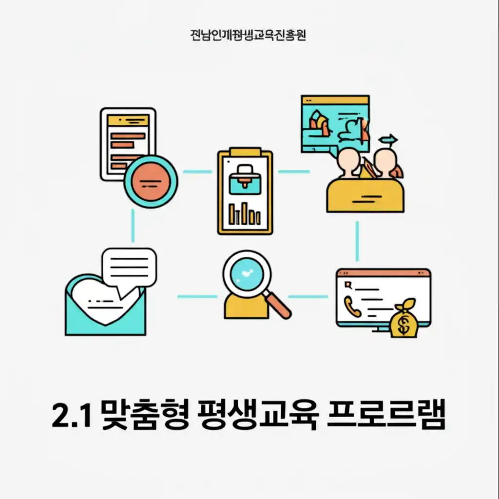 전남인재평생교육진흥원 맞춤형 평생교육 프로그램으로 다양한 연령층이 맞춤 학습하는 모습.