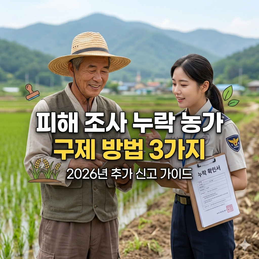 피해 조사 누락 농가 구제 방법 3가지 2026년 추가 신고 가이드