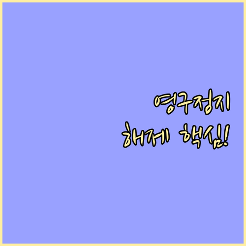 당근마켓 영구정지 해제를 위한 핵심 ..