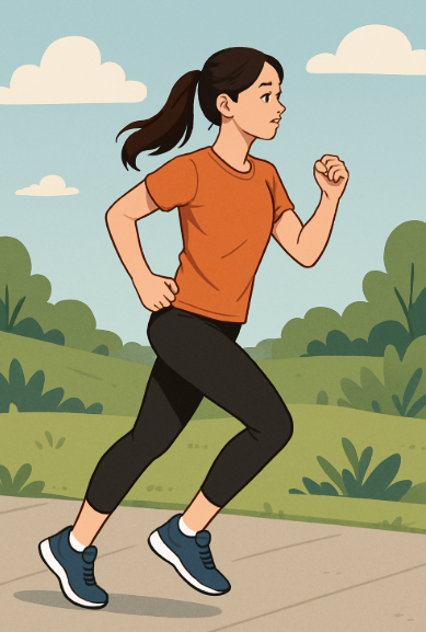 여성이 런닝하는 모습