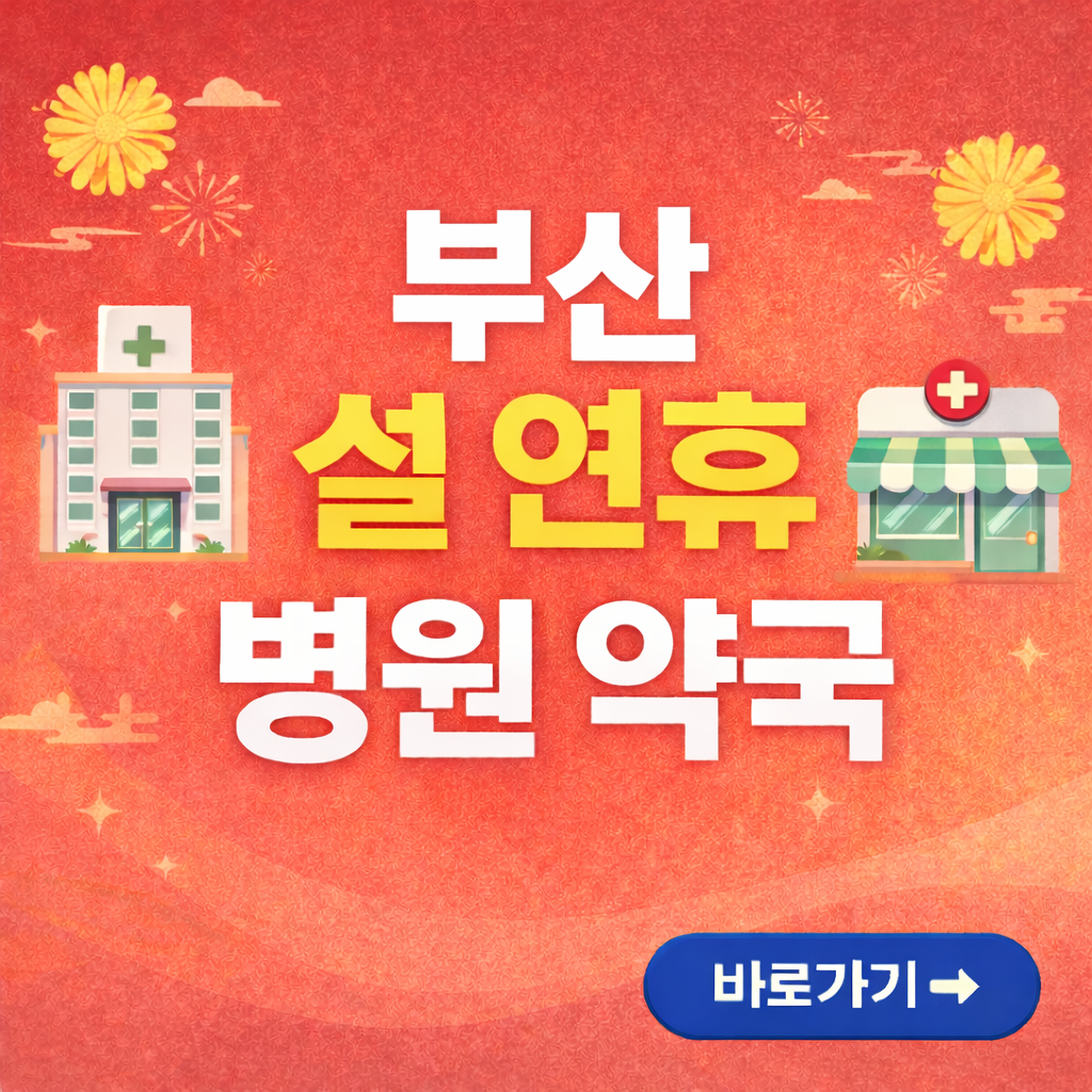 부산 설연휴 병원, 약국 찾기